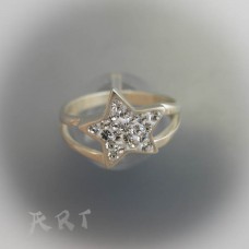 Сребърен дамски пръстен с камъни Swarovski R-351